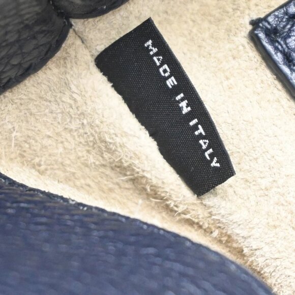 PRADA Logo Backpack Bag Vitello Daino Leather Navy Blue Silver Italy 667RF606 - Picture 13 of 15